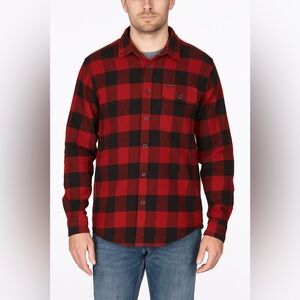 Stanley Workwear Red Black Plaid Flannel Shirt Men’s Large Button Front Outdoor